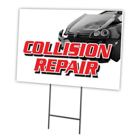 Signmission Collision Repair Yard Sign & Stake outdoor plastic coroplast window, C-2436 Collision Repair C-2436 Collision Repair